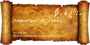 Jamberger Őzike névjegykártya